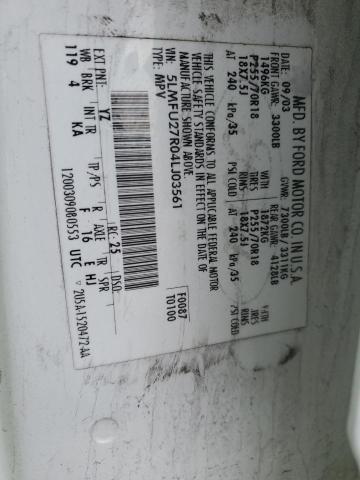 5LMFU27R04LJ03561 - 2004 LINCOLN NAVIGATOR თეთრი ფოტო 14