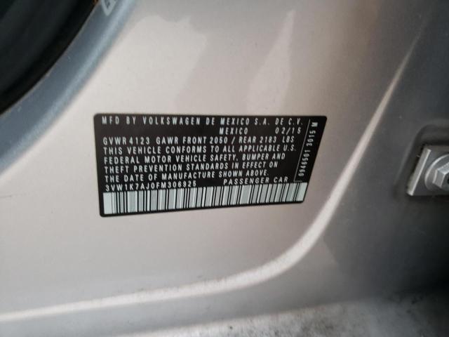 3VW1K7AJ0FM306925 - 2015 VOLKSWAGEN JETTA BASE 银色 照片 13