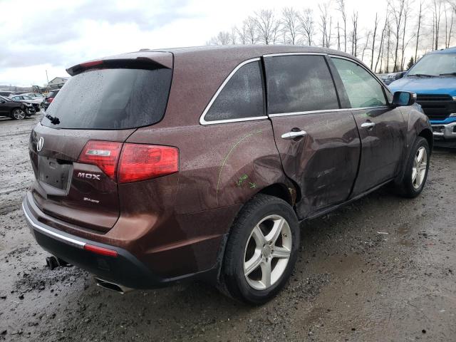 2HNYD2H64AH530393 - 2010 ACURA MDX TECHNOLOGY BROWN photo 3