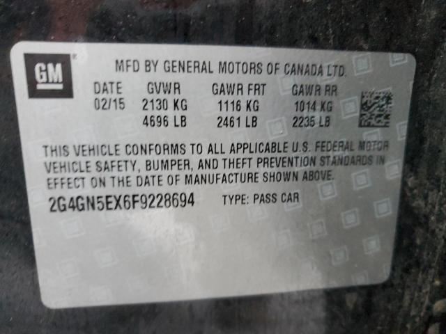 2G4GN5EX6F9228694 - 2015 BUICK REGAL PREMIUM BLACK photo 13