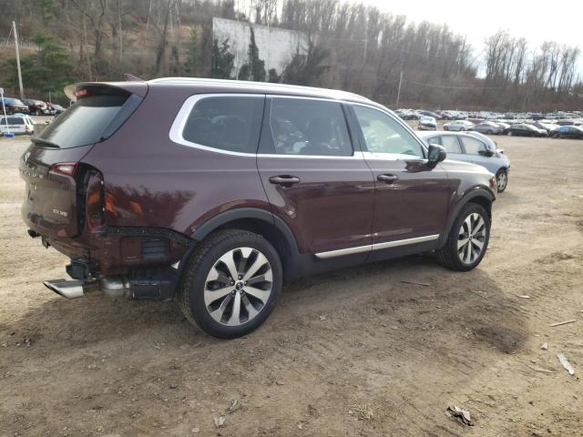 5XYP3DHC5MG171452 - 2021 KIA TELLURIDE EX BURGUNDY photo 3