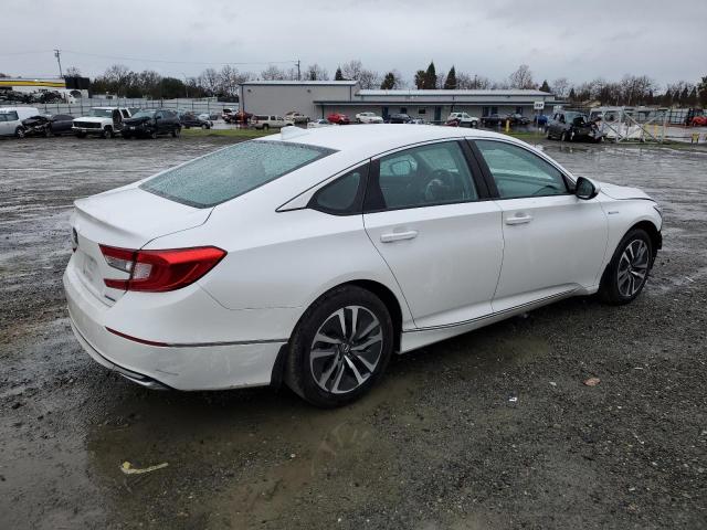 1HGCV3F41MA007230 - 2021 HONDA ACCORD HYBRID EX WHITE photo 3