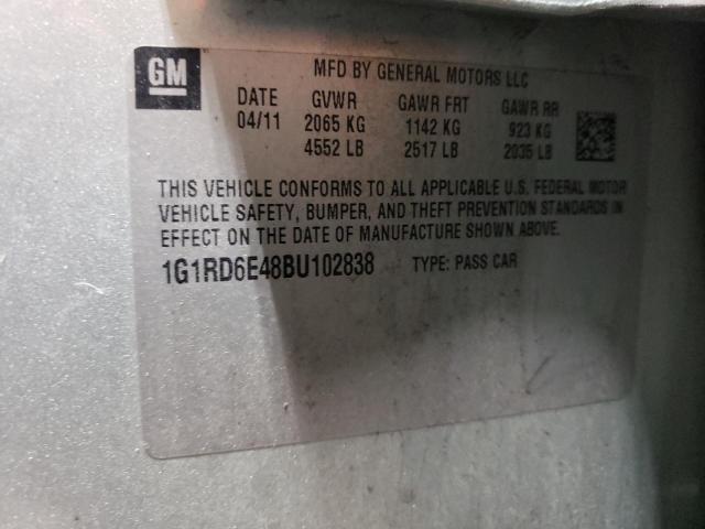 1G1RD6E48BU102838 - 2011 CHEVROLET VOLT GRAY photo 12