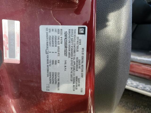 1GNFK23069R152327 - 2009 CHEVROLET TAHOE K1500 LT RED photo 13