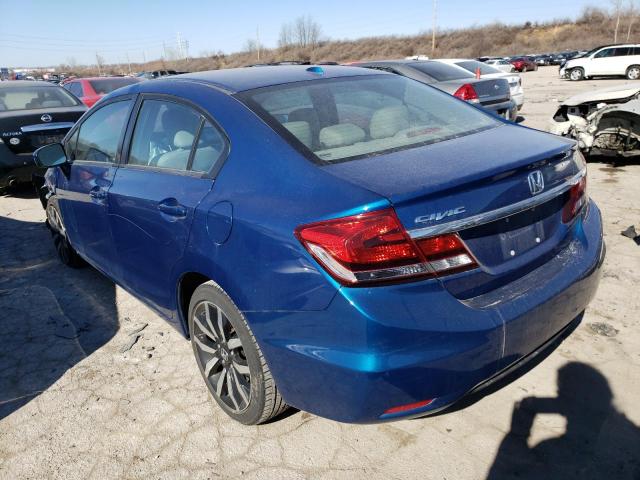 19XFB2F99FE078802 - 2015 HONDA CIVIC EXL BLUE photo 2