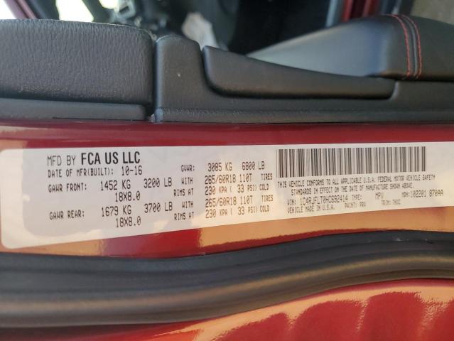 1C4RJFLT0HC692414 - 2017 JEEP GRAND CHER TRAILHAWK 红色 照片 12