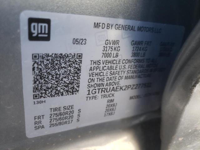 1GTRUAEK2PZ277511 - 2023 GMC SIERRA K1500 SILVER photo 12