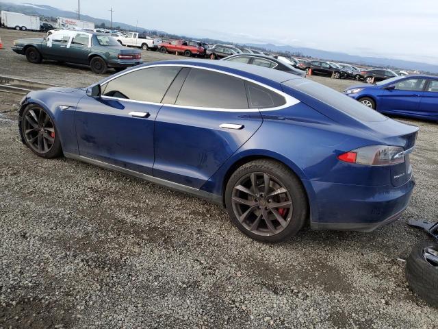 5YJSA1E47FF119116 - 2015 TESLA MODEL S ლურჯი ფოტო 2