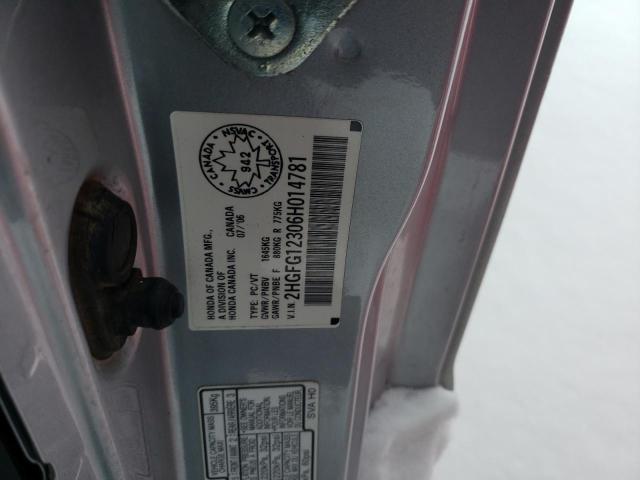 2HGFG12306H014781 - 2006 HONDA CIVIC DX VP SILVER photo 13