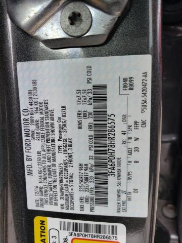 3FA6P0H78HR286575 - 2017 FORD FUSION SE GRAY photo 12