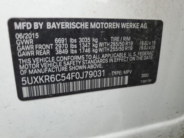 5UXKR6C54F0J79031 - 2015 BMW X5 XDRIVE50I WHITE photo 14