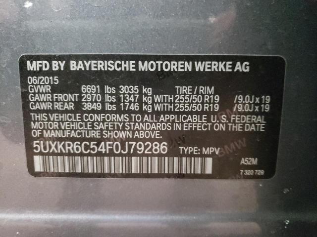 5UXKR6C54F0J79286 - 2015 BMW X5 XDRIVE50I GRAY photo 13