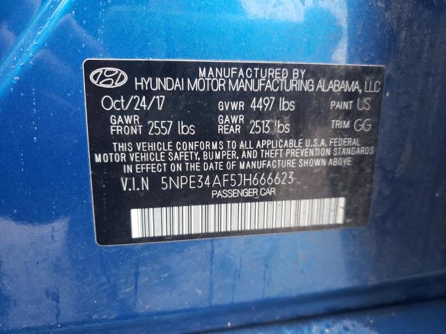 5NPE34AF5JH666623 - 2018 HYUNDAI SONATA SPORT BLUE photo 12