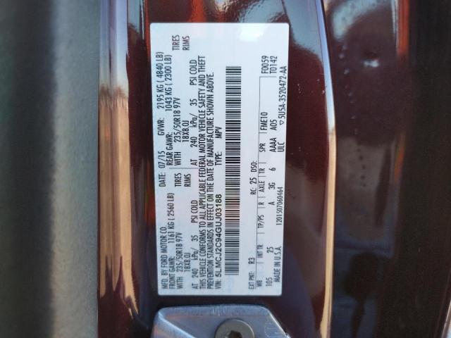 5LMCJ2C94GUJ03188 - 2016 LINCOLN MKC SELECT 勃艮第红 照片 14