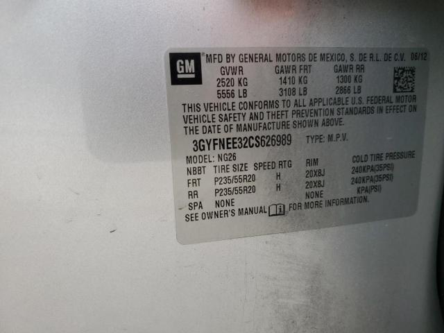 3GYFNEE32CS626989 - 2012 CADILLAC SRX PERFORMANCE COLLECTION Күміс фото 13