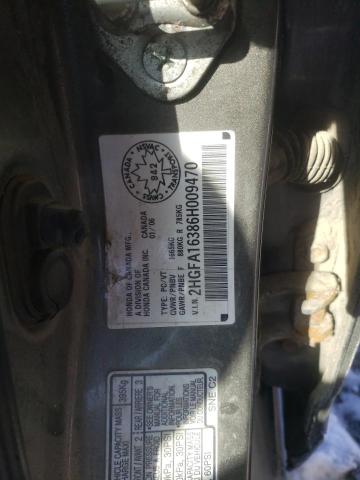 2HGFA16386H009470 - 2006 HONDA CIVIC DX VP Beige Foto 12