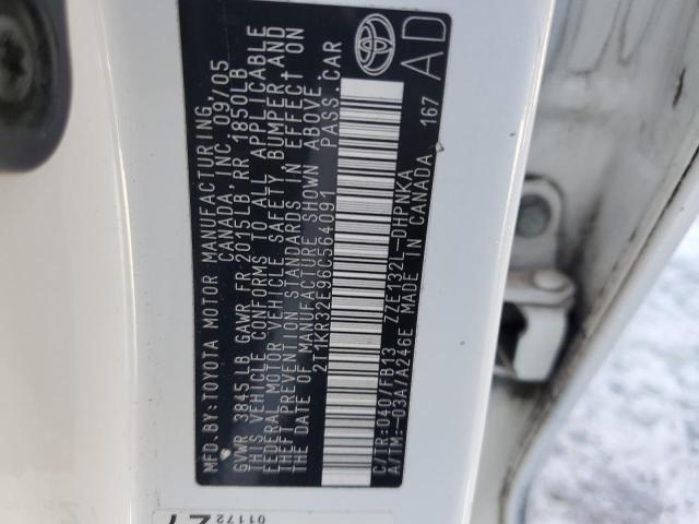 2T1KR32E96C564091 - 2006 TOYOTA COROLLA MA XR WHITE photo 12