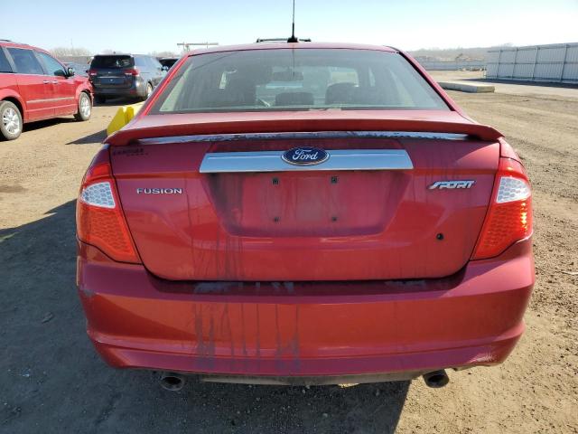 3FAHP0KC3AR421255 - 2010 FORD FUSION SPORT RED photo 6