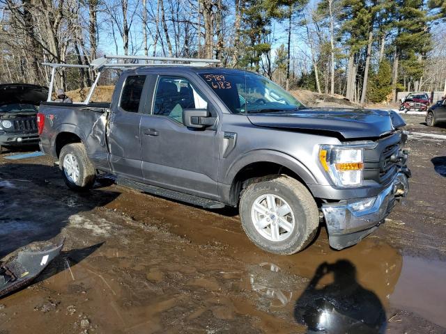 1FTEX1EP1MFD03076 - 2021 FORD F150 SUPER CAB GRAY photo 4