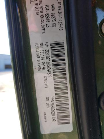 2C3CDZFJ0KH544975 - 2019 DODGE CHALLENGER R/T SCAT PACK GREEN photo 10