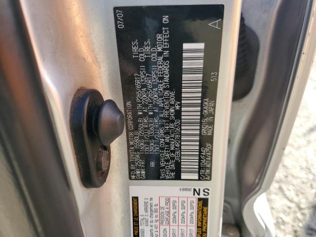 JTEBU14R278106730 - 2007 TOYOTA 4RUNNER SR5 SILVER photo 14