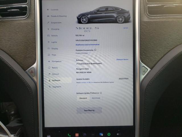 5YJSA1DN2CFP01985 - 2012 TESLA MODEL S Մոխրագույն լուսանկար 9