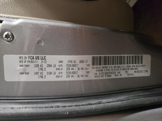 2C4RC1BGXFR707233 - 2015 CHRYSLER TOWN & COU TOURING ვერცხლისფერი ფოტო 13