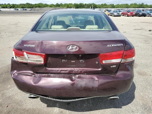 5NPEU46F76H050435 - 2006 HYUNDAI SONATA GLS BURGUNDY photo 6