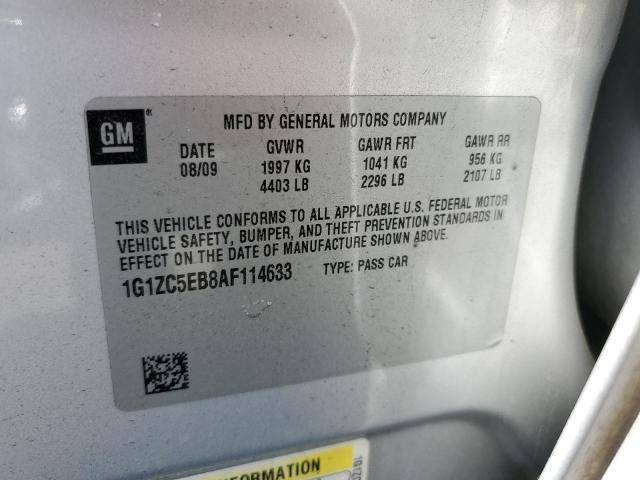 1G1ZC5EB8AF114633 - 2010 CHEVROLET MALIBU 1LT SILVER photo 12