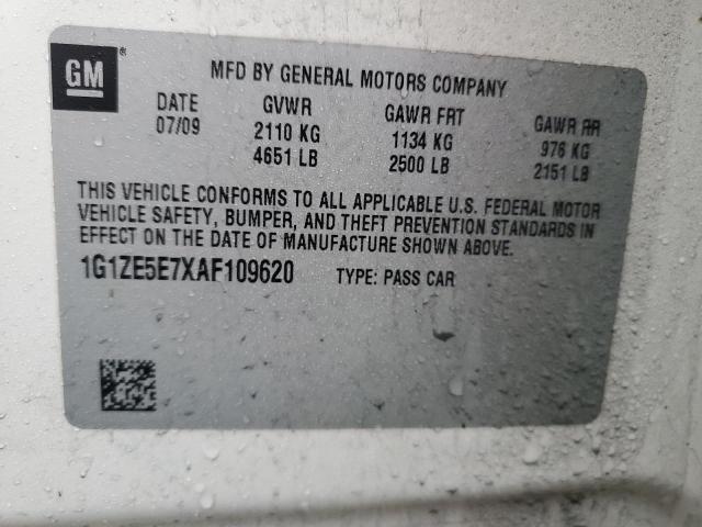 1G1ZE5E7XAF109620 - 2010 CHEVROLET MALIBU LTZ თეთრი ფოტო 12