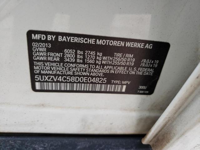 5UXZV4C58D0E04825 - 2013 BMW X5 XDRIVE35I WHITE photo 13