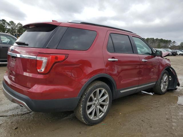 1FM5K7F81HGC23460 - 2017 FORD EXPLORER LIMITED RED photo 3