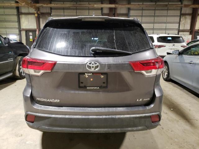 5TDBZRFH1KS941697 - 2019 TOYOTA HIGHLANDER LE GRAY photo 6