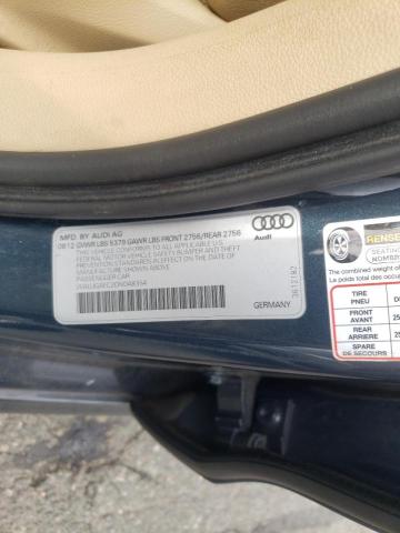 WAUJGAFC2DN048354 - 2013 AUDI A6 PRESTIGE ლურჯი ფოტო 12