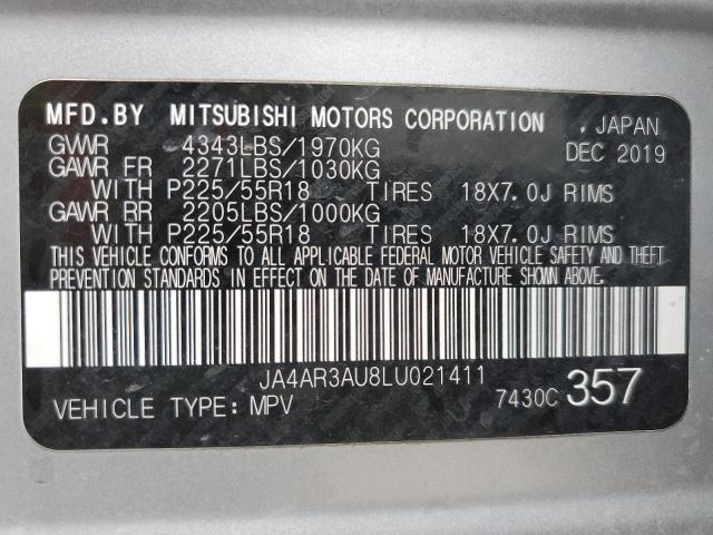 JA4AR3AU8LU021411 - 2020 MITSUBISHI OUTLANDER ES Gümüş foto 13