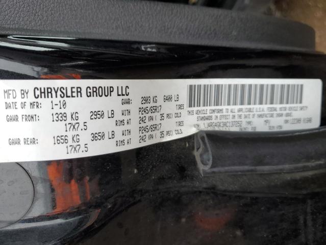 1J4RG4GK3AC137252 - 2010 JEEP COMMANDER SPORT შავი ფოტო 12