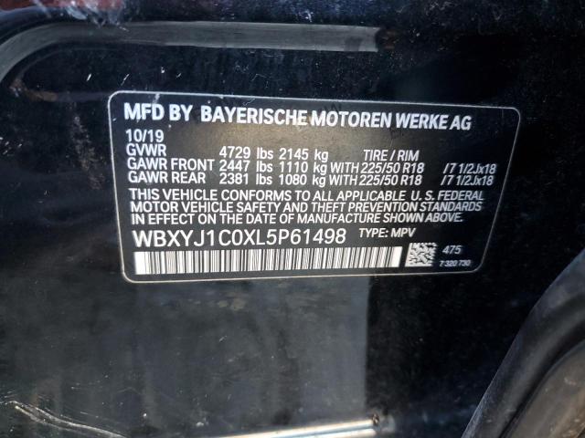 WBXYJ1C0XL5P61498 - 2020 BMW X2 XDRIVE28I BLACK photo 13