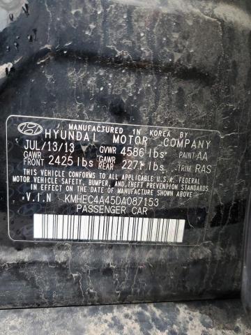 KMHEC4A45DA087153 - 2013 HYUNDAI SONATA HYBRID BLACK photo 12