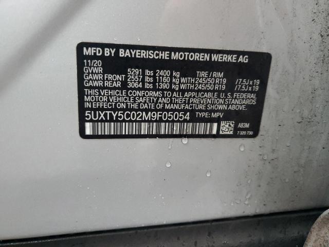 5UXTY5C02M9F05054 - 2021 BMW X3 XDRIVE30I SILVER photo 12