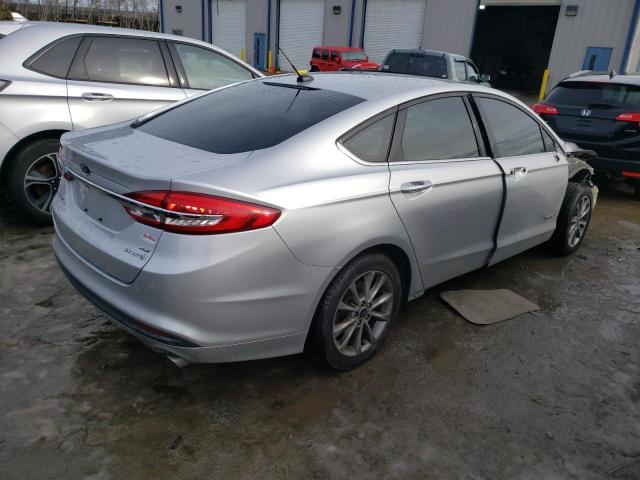 3FA6P0LU1HR381038 - 2017 FORD FUSION SE HYBRID SILVER photo 3