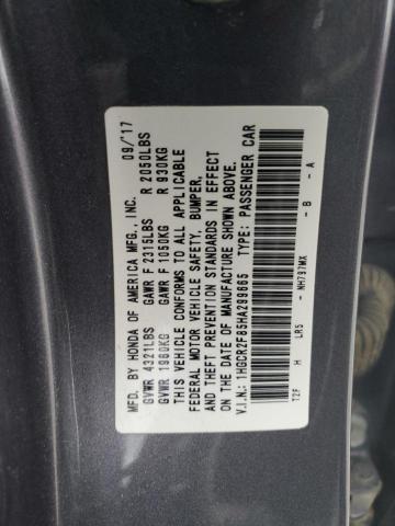 1HGCR2F85HA299665 - 2017 HONDA ACCORD EXL GRAY photo 13