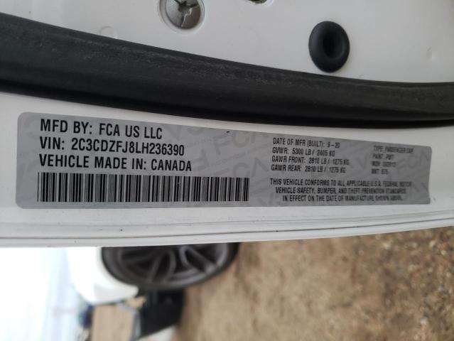 2C3CDZFJ8LH236390 - 2020 DODGE CHALLENGER R/T SCAT PACK WHITE photo 13
