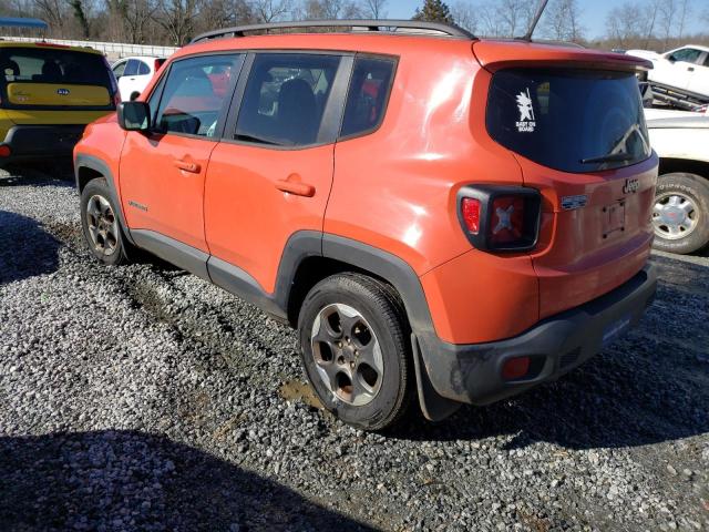ZACCJAAT0GPD70720 - 2016 JEEP RENEGADE SPORT Նարնջագույն լուսանկար 2