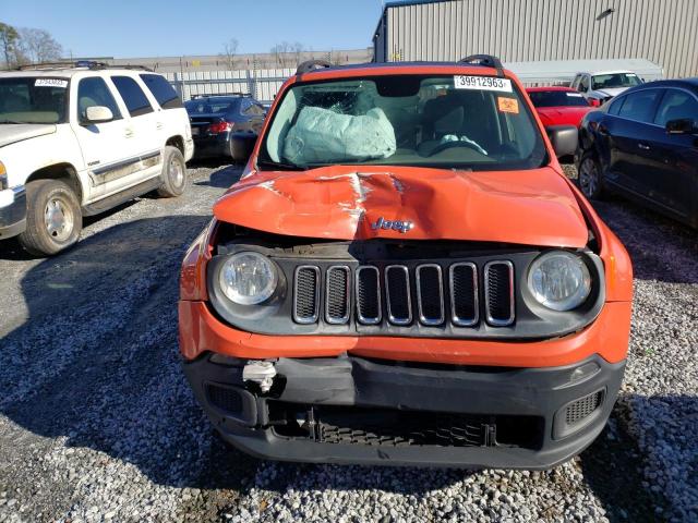 ZACCJAAT0GPD70720 - 2016 JEEP RENEGADE SPORT ORANGE photo 5