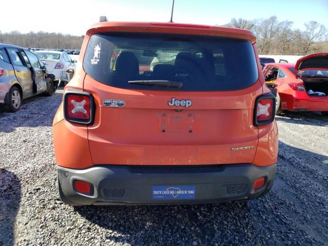 ZACCJAAT0GPD70720 - 2016 JEEP RENEGADE SPORT Նարնջագույն լուսանկար 6