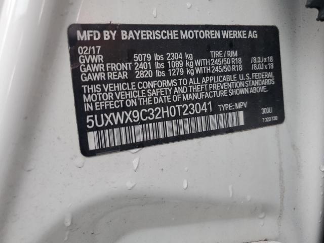 5UXWX9C32H0T23041 - 2017 BMW X3 XDRIVE28I WHITE photo 13