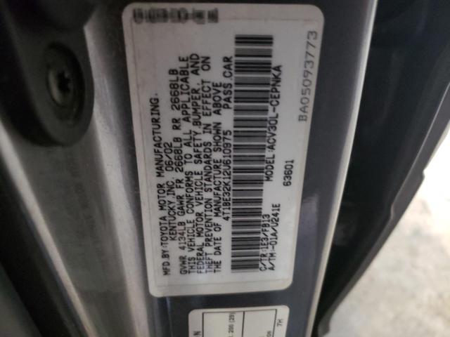 4T1BE32K12U610975 - 2002 TOYOTA CAMRY LE GRAY photo 12