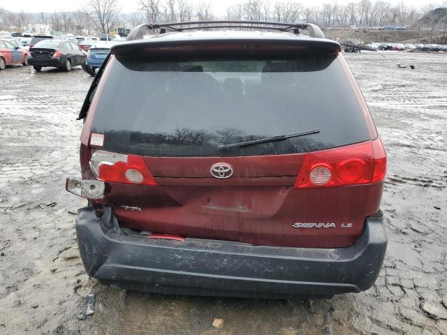 5TDZK23C78S202958 - 2008 TOYOTA SIENNA CE RED photo 6