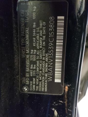 WBANV13539C153808 - 2009 BMW 528 XI BLACK photo 12