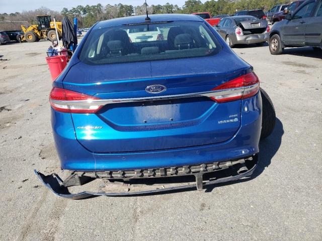 3FA6P0LU7HR296897 - 2017 FORD FUSION SE HYBRID BLUE photo 6